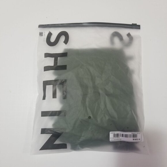 NEW‎ SHEIN Solid Criss Cross Tied Backless Crop Tee SIZE M COLOR Army Green - Picture 7 of 9